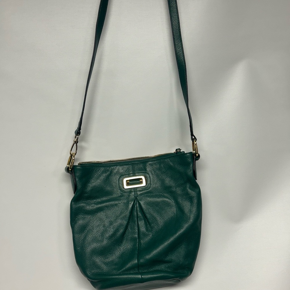 B. Makowsky Teal Leather Crossbody Bag